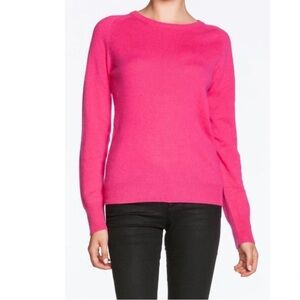 Equipment Sloane Femme Silk Cashmere Crew Hot Pink Sweater Size S
